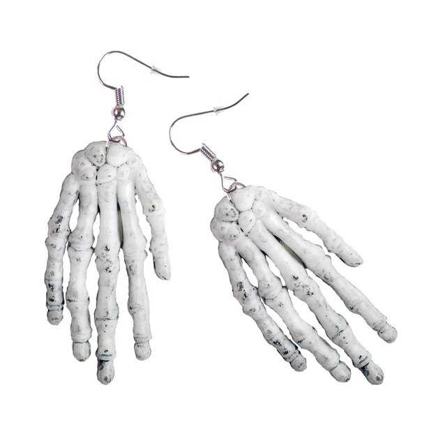 the Halloween earrings with fingers