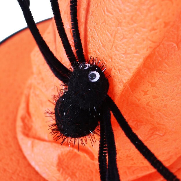Witch orange hat with spider for adults 1