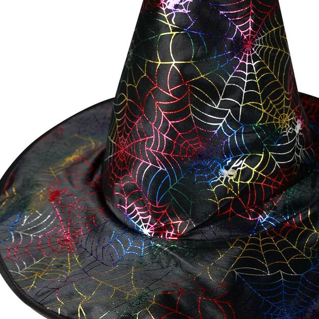 Witch hat with cobweb for adults 3