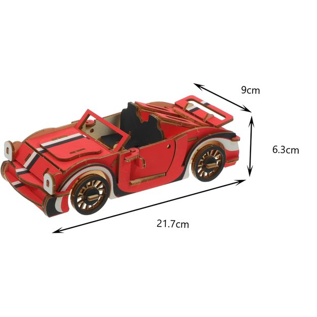 Woodcraft 3D dėlionė Raudonas kabrioletas 2