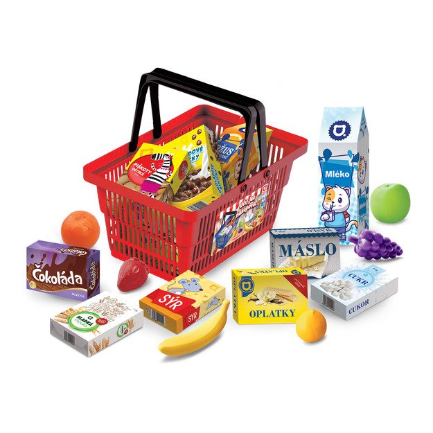 Shopping basket with accessories red 1