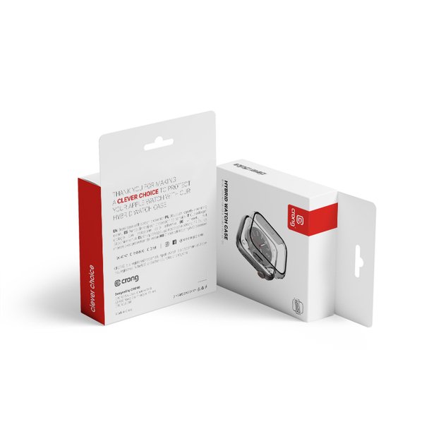 Crong hibridinis laikrodžio dėklas – dėklas su stiklu, skirtas Apple Watch 41 mm (skaidrus) 10