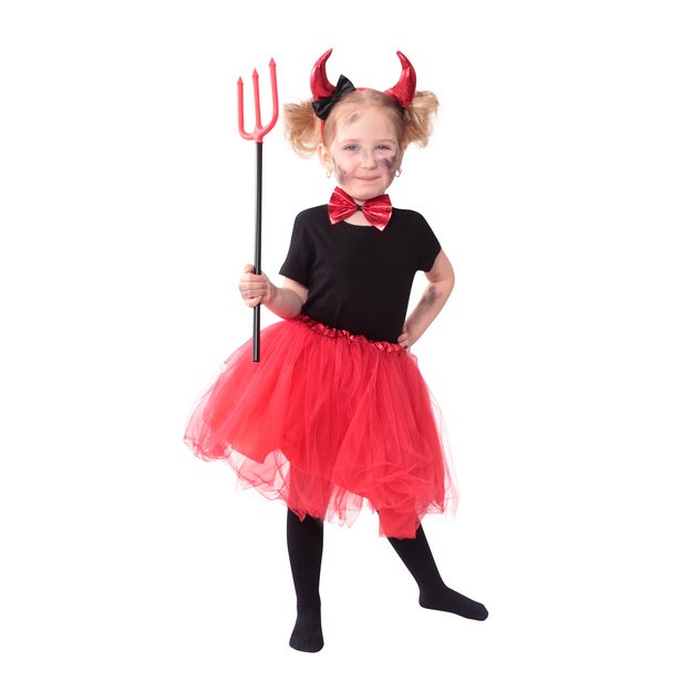 Children costume devil tutu skirt with accs.