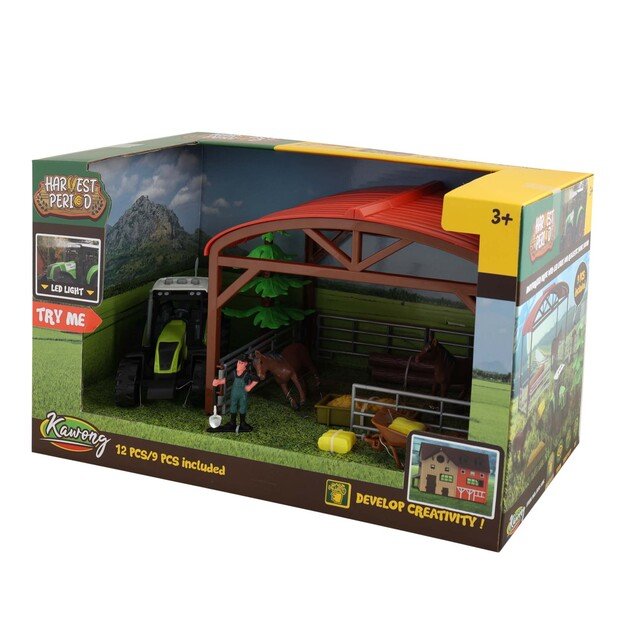 Tractor with horse pen and accessories 1