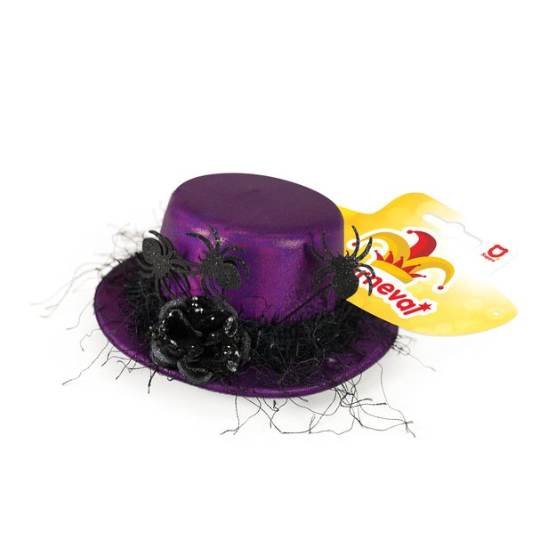 Mini violetinė kepurė su voratinkliu suaugusiems 2