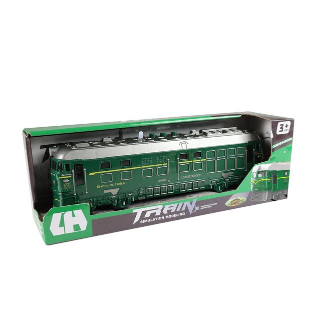 Žalias lokomotyvas su garsu ir šviesa 2