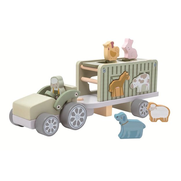 2Kids Žaislai Medinis automobilis su gyvūnais 1