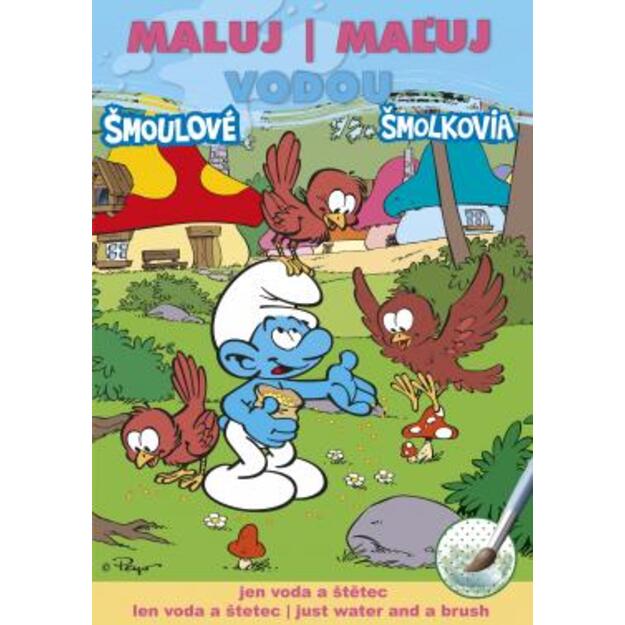 Spalvinimo knygelė A5 Dažai vandeniu Smurfai