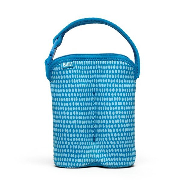 BUILT Bottle Buddy dviejų butelių krepšys su laikikliu (Dribble Dots Blue) 2