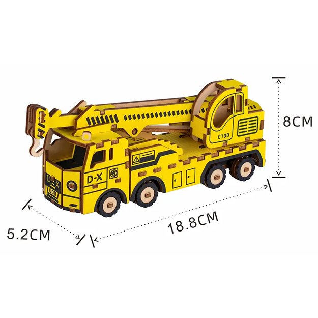 Woodcraft 3D puzzle Crane truck 2