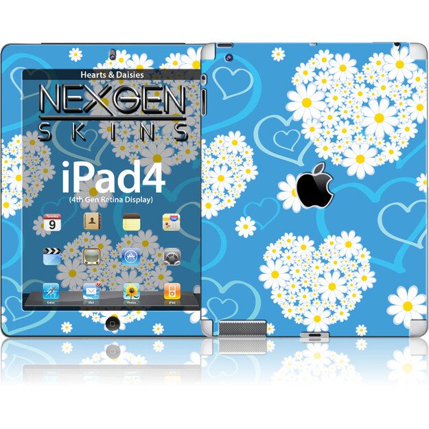 „Nexgen Skins“ su 3D efektu, skirta „iPad 2/3/4“ („Hearts and Daisies 3D“) 1