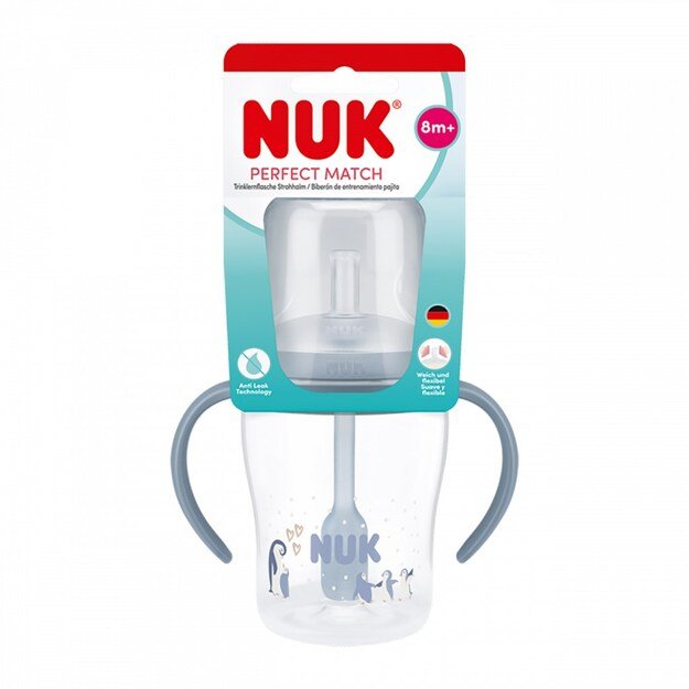 NUK Perfect Match lavinamasis buteliukas su šiaudeliu PINGVINAS 150 ml 2