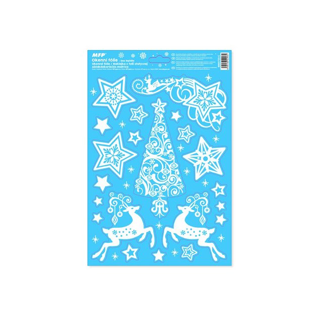 Langų plėvelė kalėdinė blizgučiai 20x30cm 4