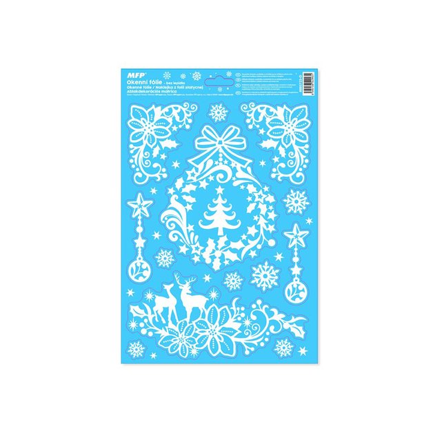 Langų plėvelė kalėdinė blizgučiai 20x30cm 5