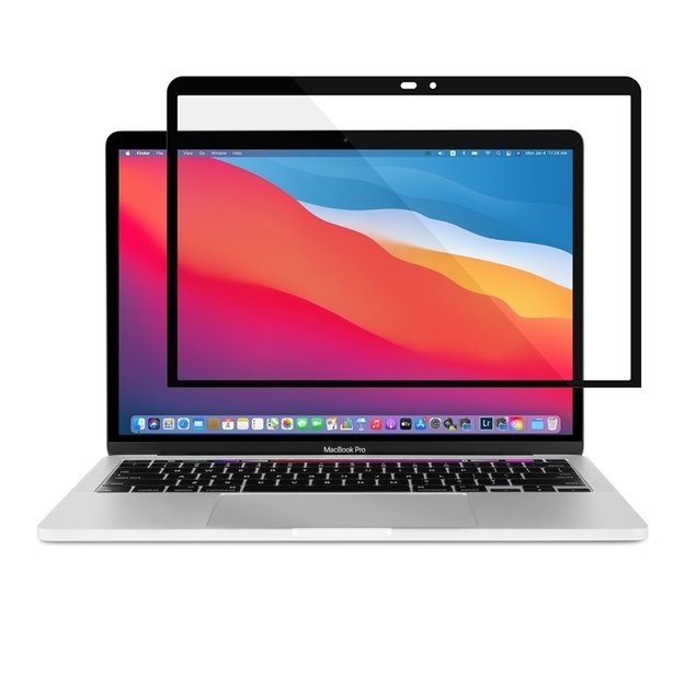 Moshi iVisor XT – apsauginė plėvelė, skirta MacBook Pro 13 / MacBook Air 13 (juodas rėmelis)