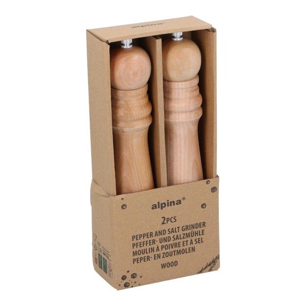 Alpina - Pipirų ir druskos malūnėlių rinkinys 25 cm (2 dalys)