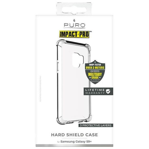 PURO Impact Pro Hard Shield – dėklas, skirtas Samsung Galaxy S9 + (juodas)