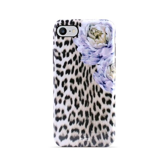 PURO Glam Sweet Leopard – dėklas, skirtas iPhone SE 2020/8/7 / 6s (Leo Peonies)