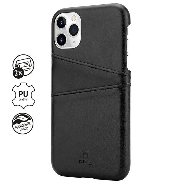 „Crong Neat Cover“ – PU odinis dėklas, skirtas „iPhone 11 Pro“ (juodas)