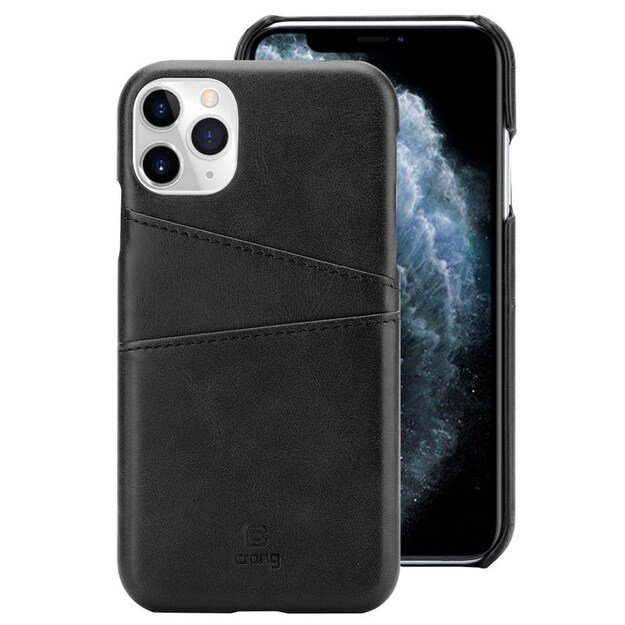 „Crong Neat Cover“ – PU odinis dėklas, skirtas „iPhone 11 Pro“ (juodas)