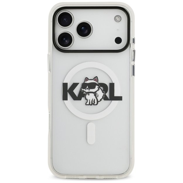 Karl Lagerfeld IML Choupette Sketch Logo MagSafe dėklas, skirtas iPhone 17 Pro Max (skaidrus) 3