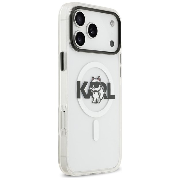 Karl Lagerfeld IML Choupette Sketch Logo MagSafe dėklas, skirtas iPhone 17 Pro Max (skaidrus) 4