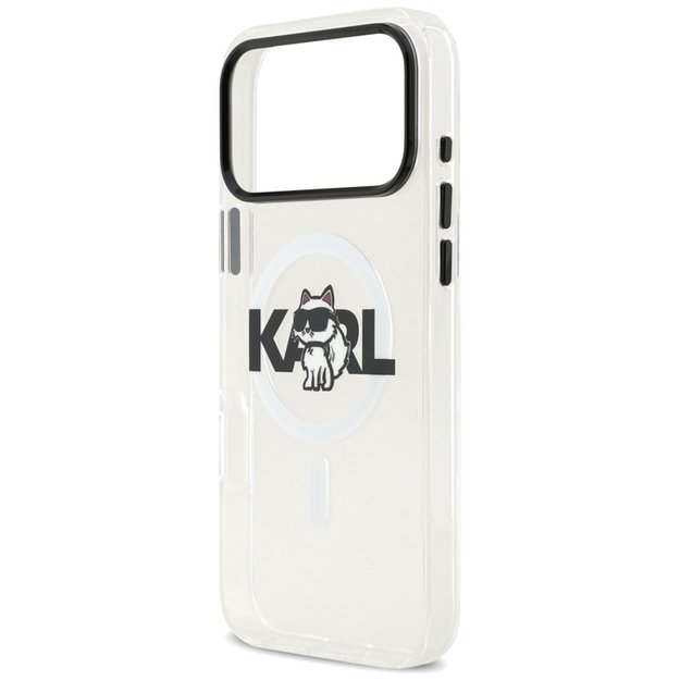 Karl Lagerfeld IML Choupette Sketch Logo MagSafe dėklas, skirtas iPhone 17 Pro Max (skaidrus) 6