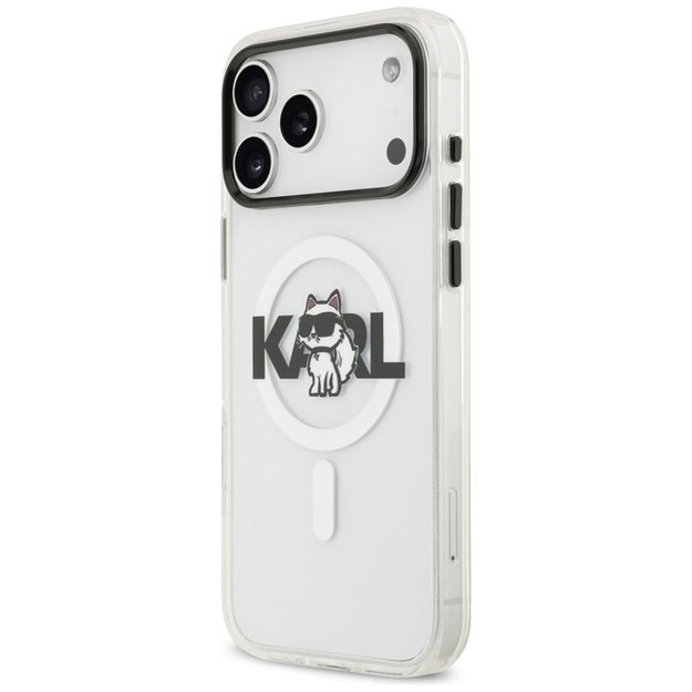 Karl Lagerfeld IML Choupette Sketch Logo MagSafe dėklas, skirtas iPhone 17 Pro Max (skaidrus) 2