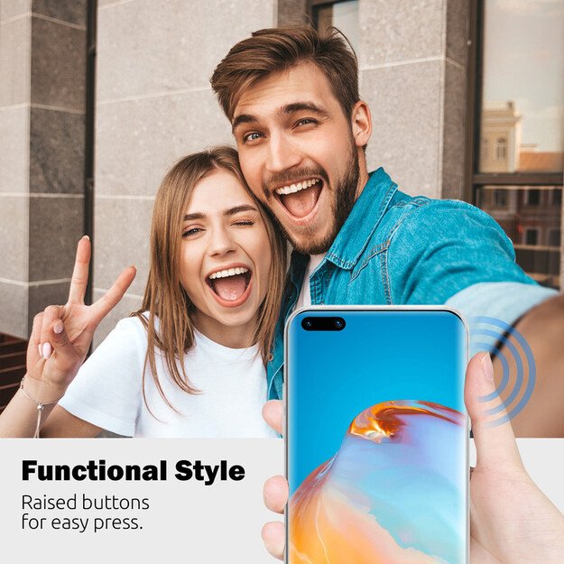 Crong Crystal Slim Cover – apsauginis dėklas, skirtas Huawei P40 (skaidrus) 12