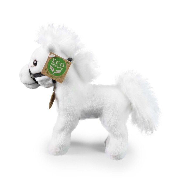 Pliušinis baltas arkliukas 20 cm EKOLOGIŠKAS 3
