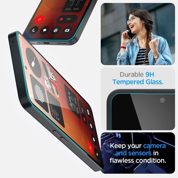 „Spigen GLAS.TR EZ FIT“ – grūdintas stiklas, skirtas „Nothing Phone 3a / 3a Pro“ 3