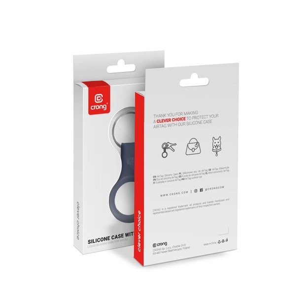 Crong silikoninis dėklas su raktų pakabu – apsauginis Apple AirTag raktų pakabuko dėklas (tamsiai mėlynas) 11