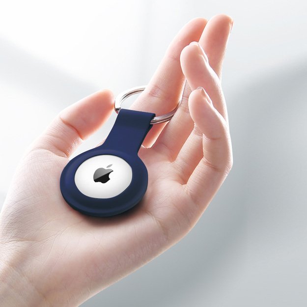 Crong silikoninis dėklas su raktų pakabu – apsauginis Apple AirTag raktų pakabuko dėklas (tamsiai mėlynas) 7