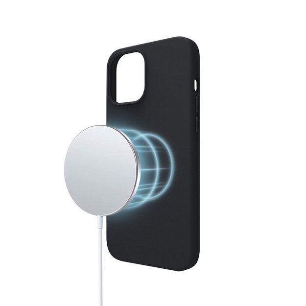 „Crong Color Cover“ magnetinis dėklas, skirtas „iPhone 13 Pro Max“ (juodas)