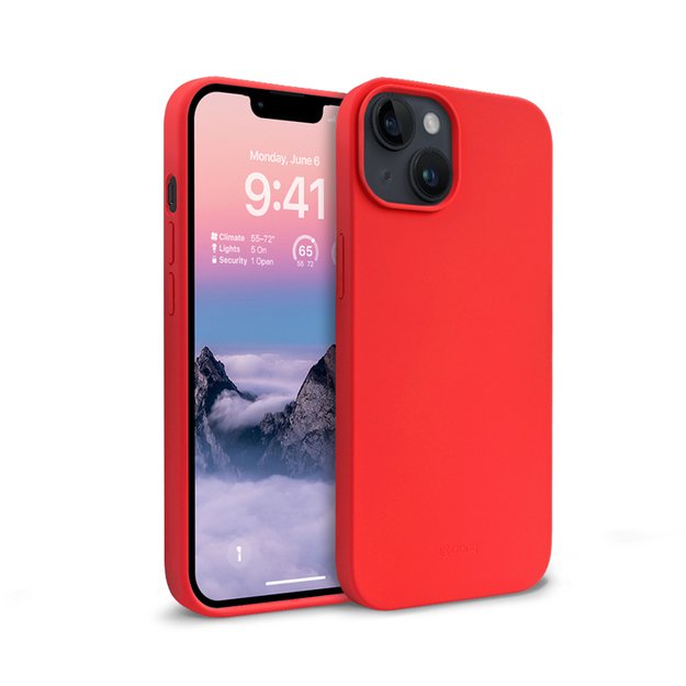 „Crong Color Cover“ skystas silikoninis dėklas, skirtas „iPhone 14 Max“ (raudonas)