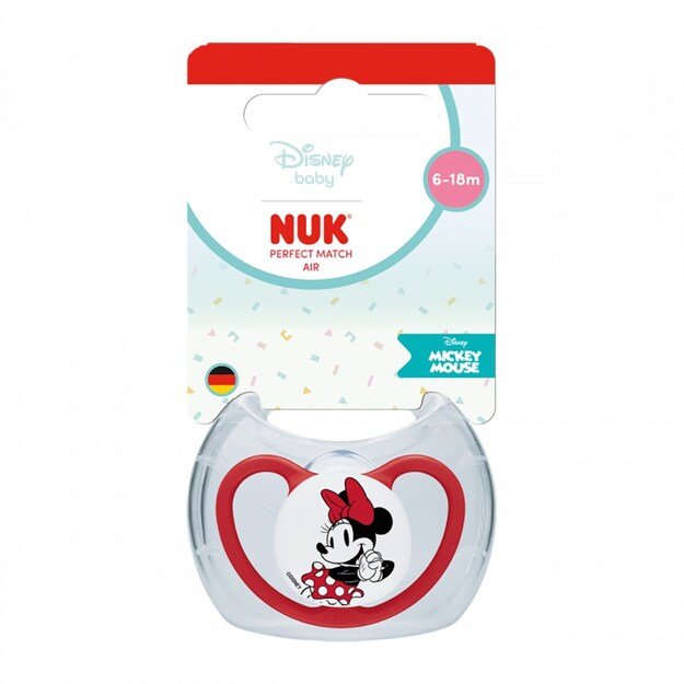 NUK Perfect Match Air Pacifier Disney Mickey Mouse 6-18 months red, 6-18 m 1