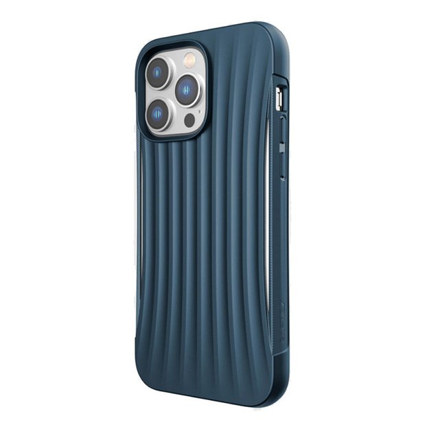 „X-Doria Raptic Clutch“ – biologiškai skaidus dėklas, skirtas „iPhone 14 Pro Max“ (patikrintas kritimo metu 3 m) (mėlynas)