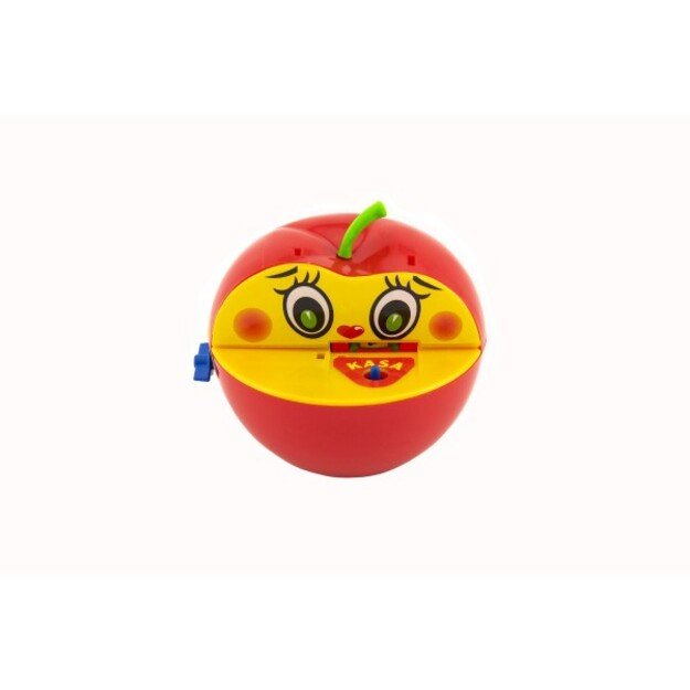 Apple money box with plastic worm
