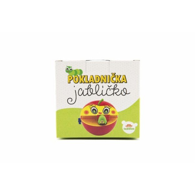 Apple money box with plastic worm