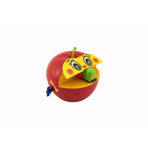 Apple money box with plastic worm