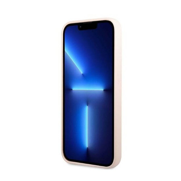 „Guess“ silikono logotipo plokštė „MagSafe“ – dėklas, skirtas „iPhone 13 Pro Max“ (rožinis) 13