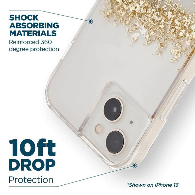 Case-Mate Karat – aukso spalvos dėklas skirtas iPhone 14 Plus (marmuras)