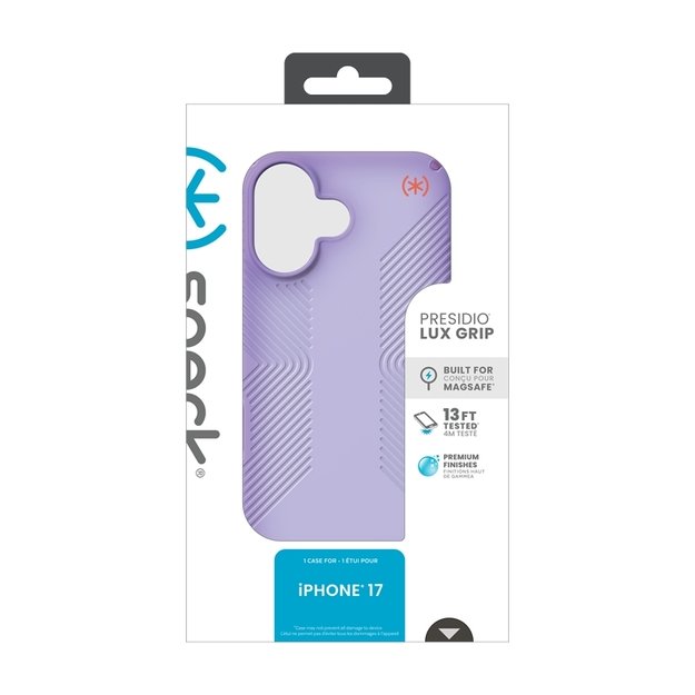 Speck Presidio Lux Grip MagSafe - iPhone 17 Case (Purple Fade/Magic Purple/New Poppy) 11
