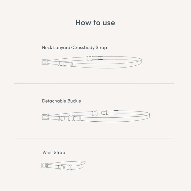 Moshi 2-in-1 Wrist & Body Strap with Adapter - Eco Leather Phone Lanyard (Misty Coral) 9