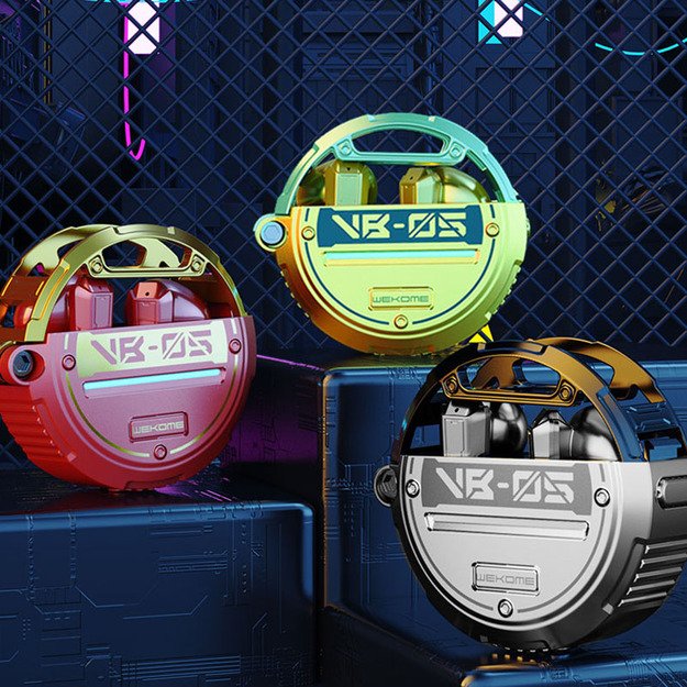 WEKOME VB05 Vanguard serija – Bluetooth V5.3 TWS belaidės ausinės su įkrovimo dėklu (pilka) 7