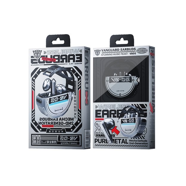 WEKOME VB05 Vanguard serija – Bluetooth V5.3 TWS belaidės ausinės su įkrovimo dėklu (pilka) 4