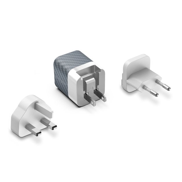 Energizer Ultimate – kelių kištukų ES / JK / JAV maitinimo įkroviklis GaN 38W PD + QC3.0 (sidabras) 5