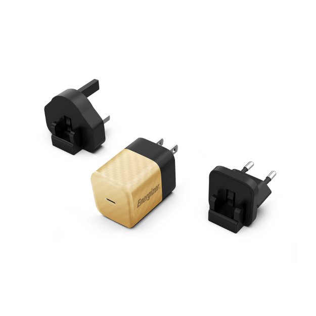 Energizer Ultimate – kelių kištukų EU / JK / JAV GaN 20 W PD tinklo įkroviklis (auksinis) 13