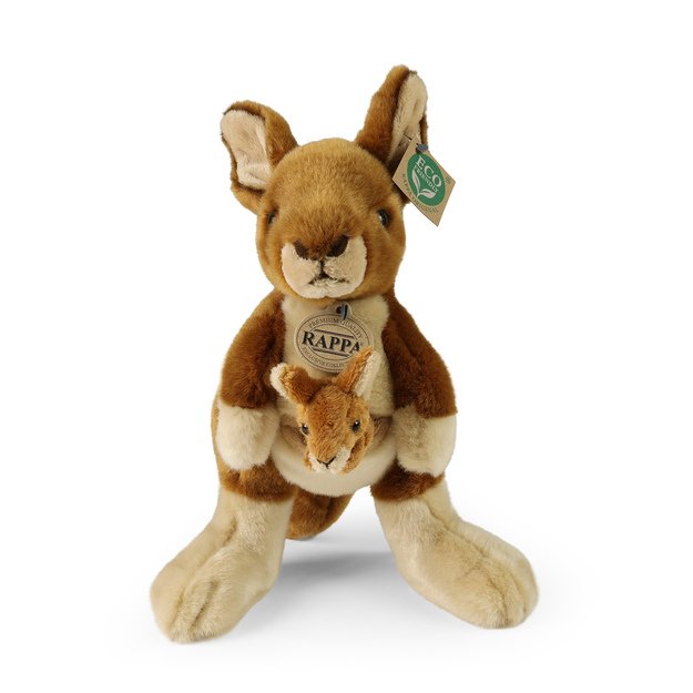 Plush kangaroo with cub 27cm ECO-FRIENDLY