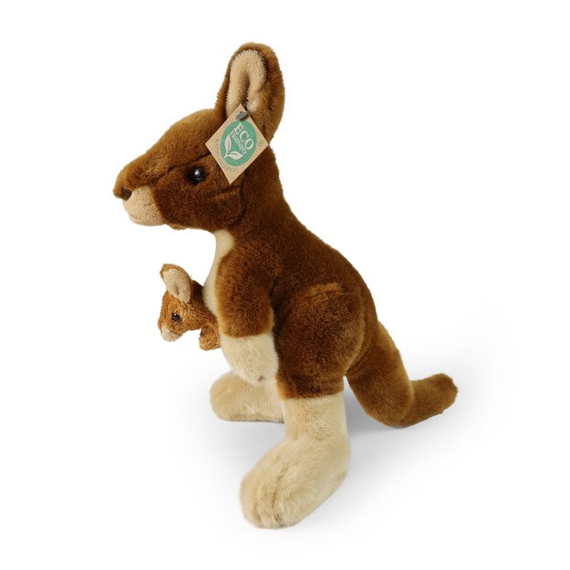 Plush kangaroo with cub 27cm ECO-FRIENDLY